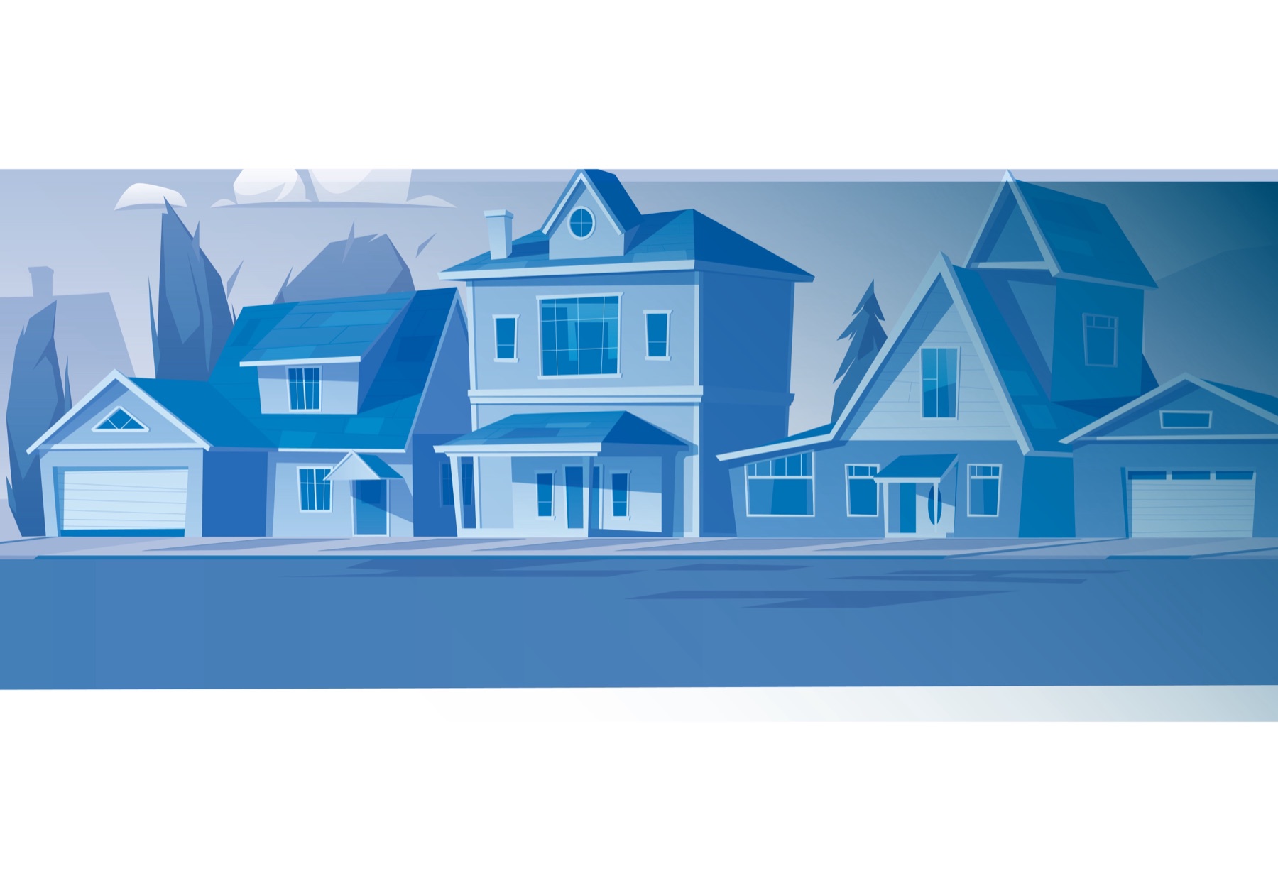 Illustration of Dallas neighborhood homes