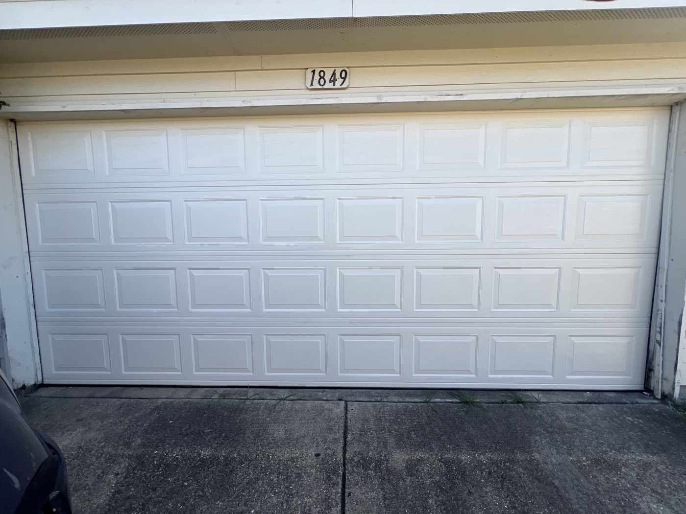 New modern garage door installation