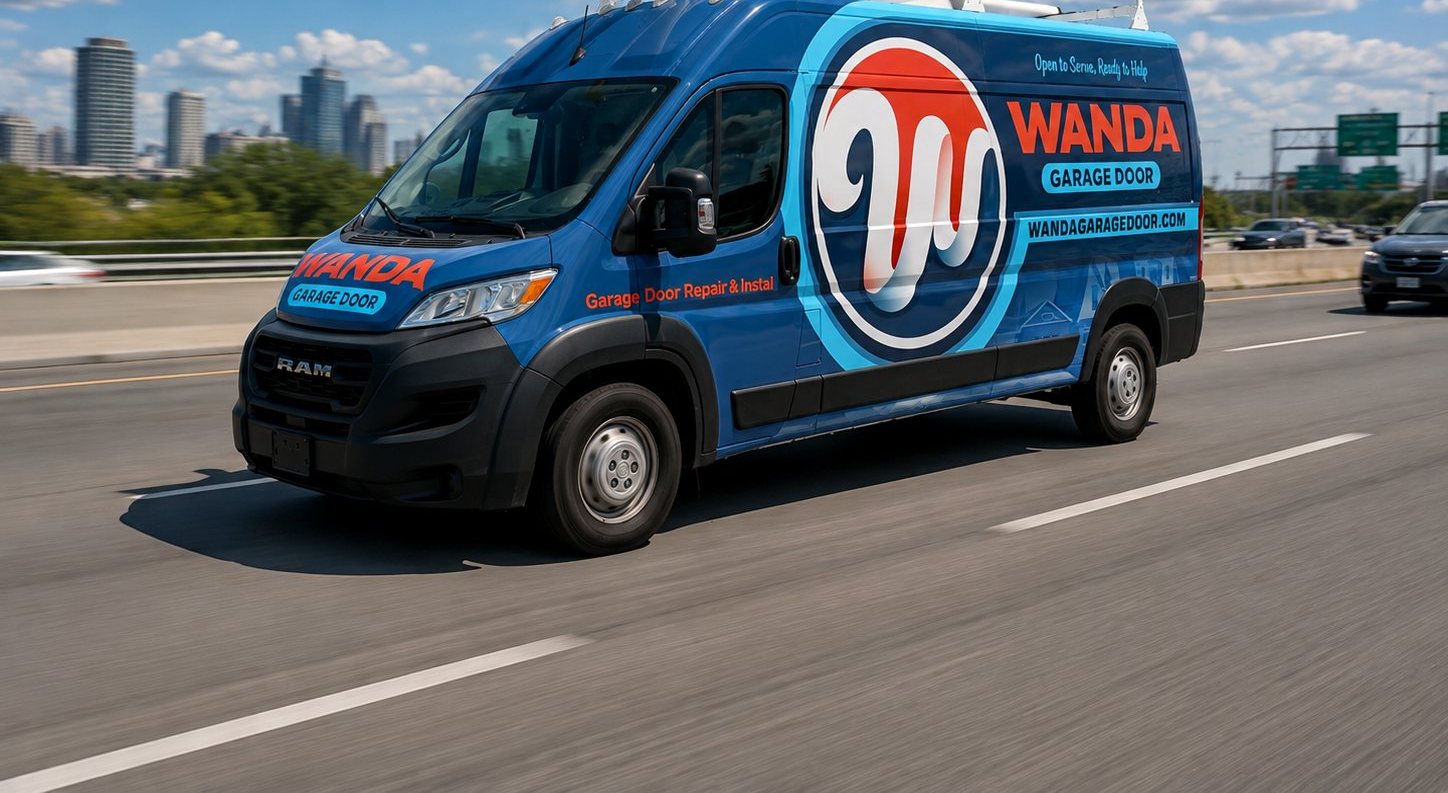 Wanda Garage Door van on the road in Richardson